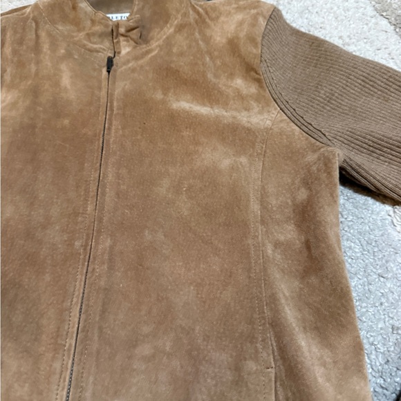 Pendleton Tan Suede Women’s Jacket with Knit Collar- Size Medium - Picture 3 of 6